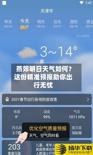  燕郊明日天气如何？这份精准预报助你出行无忧