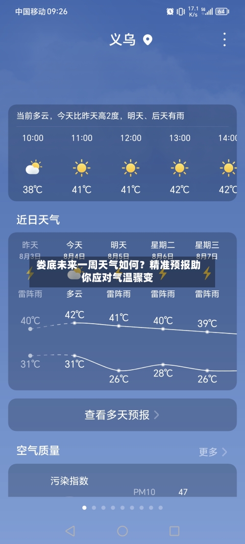  娄底未来一周天气如何？精准预报助你应对气温骤变