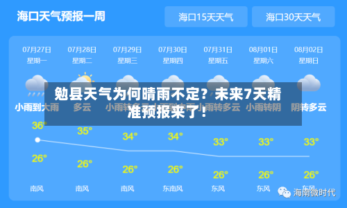  勉县天气为何晴雨不定？未来7天精准预报来了！