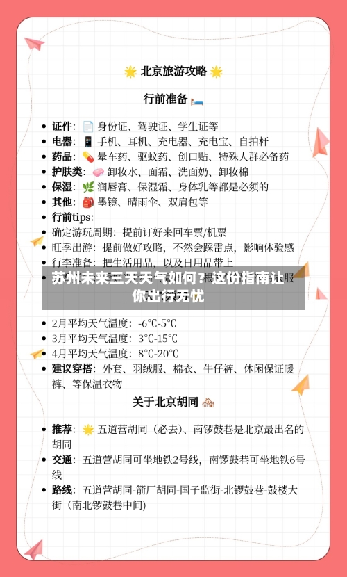  苏州未来三天天气如何？这份指南让你出行无忧  