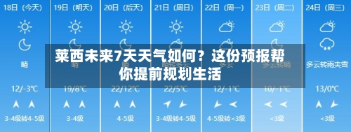  莱西未来7天天气如何？这份预报帮你提前规划生活  