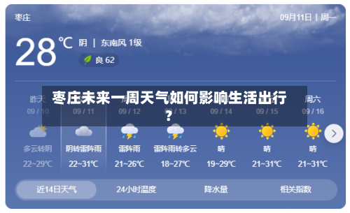  枣庄未来一周天气如何影响生活出行？