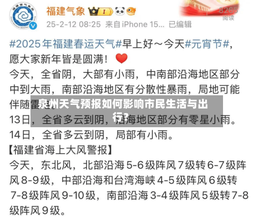  泉州天气预报如何影响市民生活与出行？  