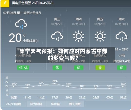 集宁天气预报:如何应对内蒙古中部的多变气候?