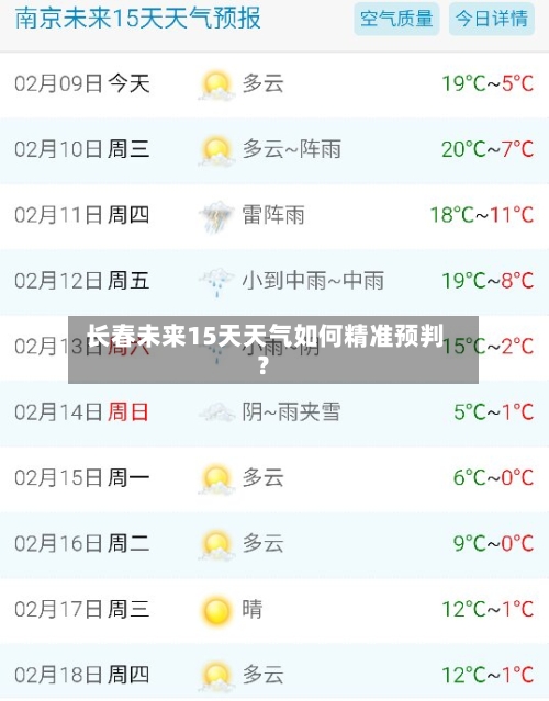 长春未来15天天气如何精准预判?