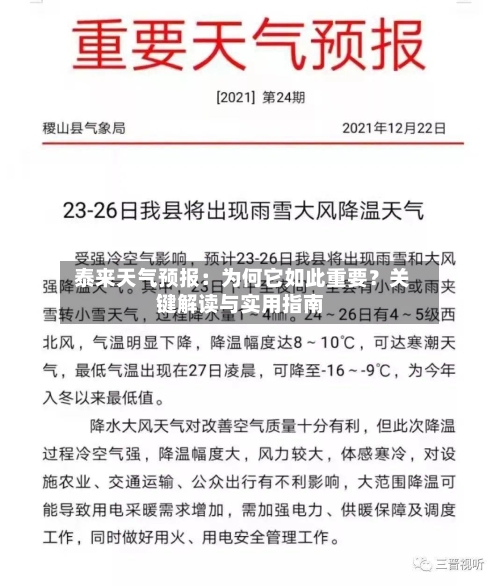  泰来天气预报：为何它如此重要？关键解读与实用指南