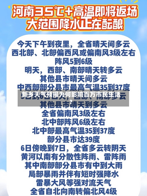  新乡天气预报为何影响百万市民生活？